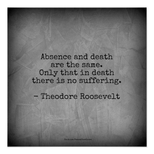 Poster Citation de Teddy Roosevelt - Absence et décès (Devant)