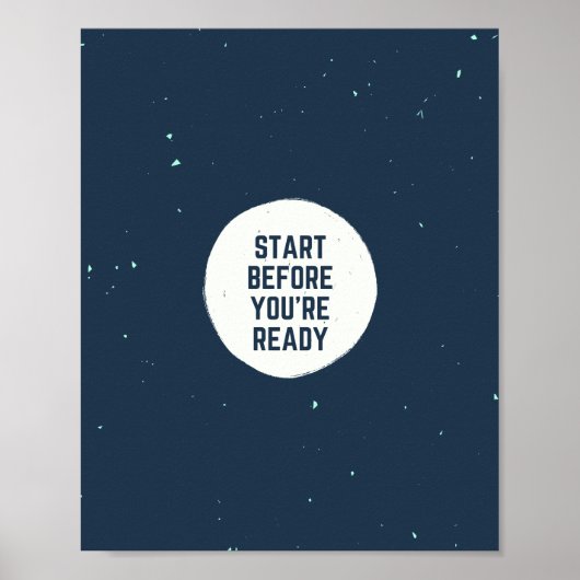 Poster Citation de texture grunge bleu marine et blanc Co (Devant)