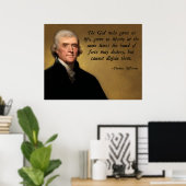 Poster Citation de Thomas Jefferson God (Bureau à domicile)