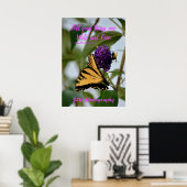 Poster Citation de Thoreau sauvage et libre pour papillon (Bureau à domicile)