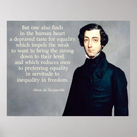 Poster Citation De Tocqueville Equality Zazzle Be