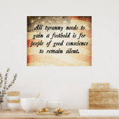 Poster Citation de tous les besoins de tyrannie (Cuisine)