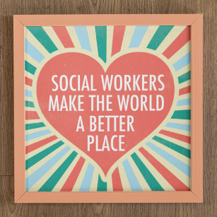Poster Citation de travail social inspirationnel Coeur Co