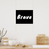 Poster Citation de typographie noire courageuse inspirant (Cuisine)