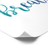 Poster Citation de typographie Respire l'aquarelle motiva (Coin)