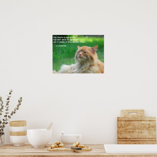 Poster Citation de vérité St Augustine du chat Ginger (Cuisine)