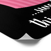 Poster Citation de vie de Cupcake rose mignon (Coin)