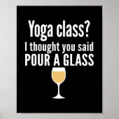 Poster Citation De Vin Drôle - Cours De Yoga ? Verser un (Devant)