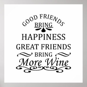 Poster citation de vin drôle pour les amis