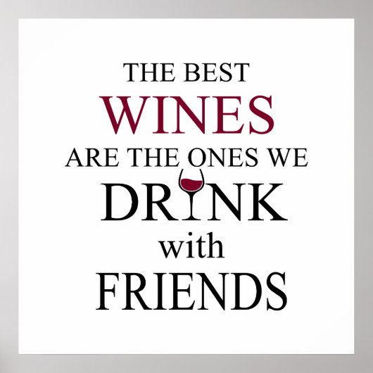 Poster citation de vin drôle pour les amis (Devant)