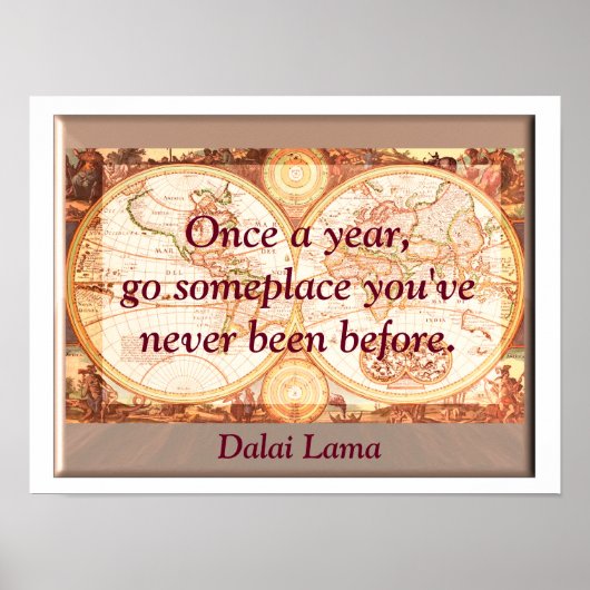 Poster Citation de voyage - Dalai Lama - Art print (Devant)