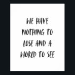 Poster Citation de voyage motivationnelle Brush noir mini<br><div class="desc">Joli haut de vos murs citez l'affiche d'art</div>