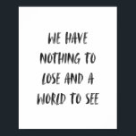 Poster Citation de voyage motivationnelle Brush noir mini<br><div class="desc">Joli haut de vos murs citez l'affiche d'art</div>