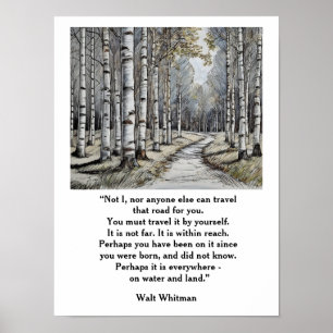 Poster Citation de Walt Whitman —la route que nous emprun