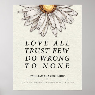 Poster Citation de William Shakespeare