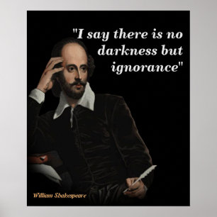 Poster Citation De William Shakespeare Sur L'Ignorance