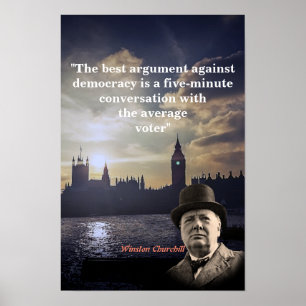 Poster Citation de Winston Churchill sur la démocratie
