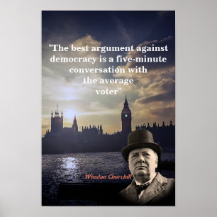 Poster Citation De Winston Churchill Sur La Démocratie