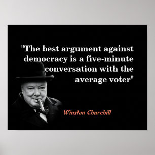 Poster Citation de Winston Churchill sur la démocratie