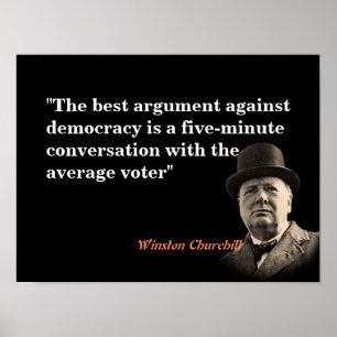 Poster Citation De Winston Churchill Sur La Démocratie