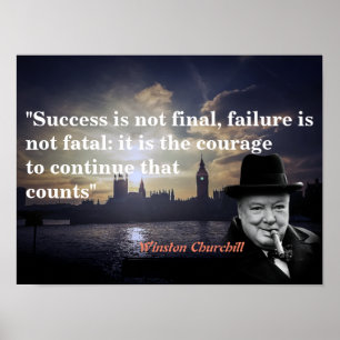 Poster Citation de Winston Churchill sur le courage