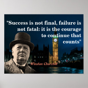Poster Citation De Winston Churchill Sur Le Courage