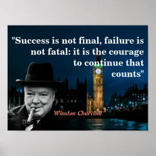 Poster Citation de Winston Churchill sur le courage