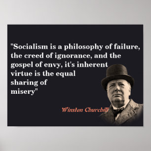 Poster Citation De Winston Churchill Sur Le Socialisme
