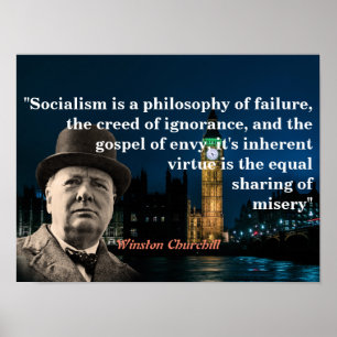 Poster Citation De Winston Churchill Sur Le Socialisme