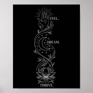 Poster Citation de Yoga Spirituel Fleur de Lotus et Art d