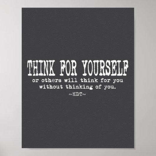 Poster Citation d'eau de motivation - Pensez pour vous (Devant)