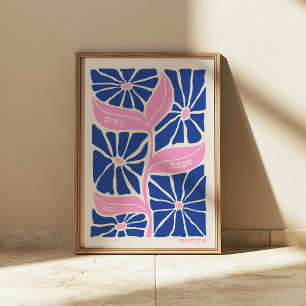 Poster Citation d'écriture JW Inspirational Blue Rose Flo