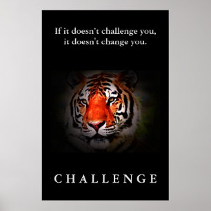 Poster Citation Défi Motivationnel Du Tigre Sauvage