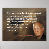 Poster Citation D'Eisenhower Sur Le Complexe Industriel M (Devant)
