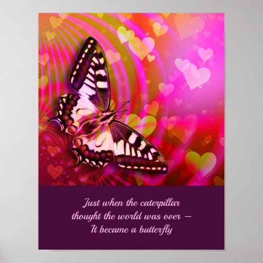 Poster Citation d'encouragement pour papillon (Devant)