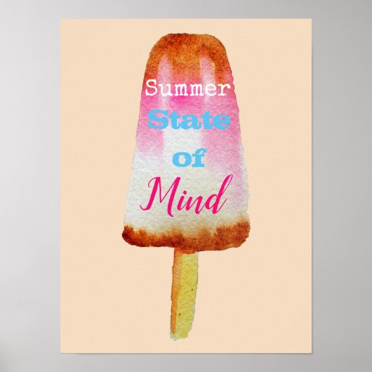 Poster Citation d'été popsicle sorbet mignon art alimenta (Devant)