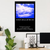 Poster Citation d'excellence Blue Sky Motivation (Bureau à domicile)