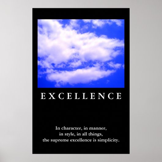 Poster Citation d'excellence Blue Sky Motivation (Devant)