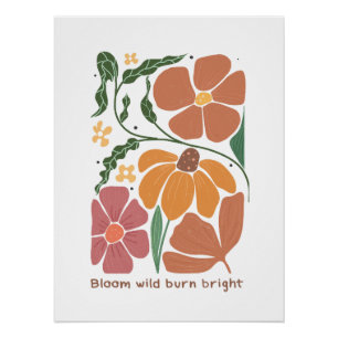 Poster Citation d'inspiration florale de Boho Retro
