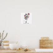 Poster Citation d'inspiration motivationnelle Fleurs dess (Cuisine)