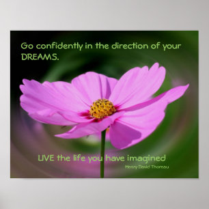 Poster Citation Dreams Cosmos Flower Inspirational