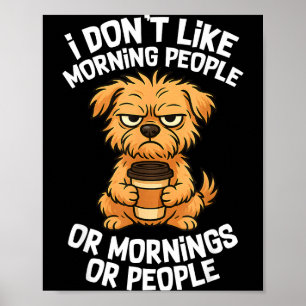 Poster Citation drôle Café Chien endormi Mignon Amoureux