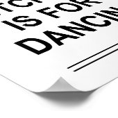Poster Citation drôle CETTE CUISINE EST POUR DANSER (Coin)