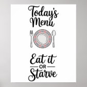 Poster Citation Drôle Cuisine (Devant)