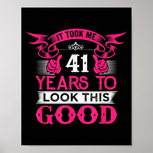 Poster Citation drôle d'anniversaire 41 ans Graphiques 41 (Devant)