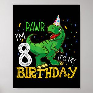 Poster Citation drôle d'anniversaire de dinosaure garçon