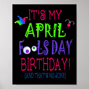Poster Citation drôle d'anniversaire du jour des poissons