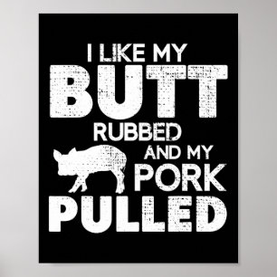 Poster Citation drôle de barbecue Grillade Cochon Porc ef