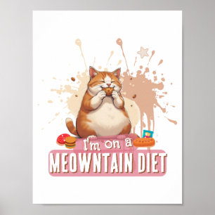 Poster Citation drôle de chat mignon et gros Chat Nourrit
