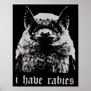 Poster Citation drôle de chauve-souris avec la rage vinta